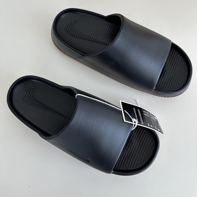 Nike Calm Slide Shoes Mens 7 Black Gum Brown Slip On Sandals