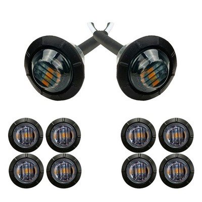 10X Lights Clearance Amber Side Marker LED Indicator Lamp Blinker Signals Smoked