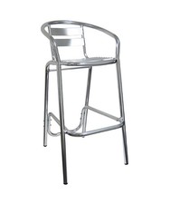 H&D Commercial Seating Outdoor All Aluminum Counter Bar Stool w/ Chrome Finish