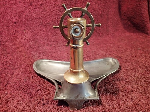 VINTAGE Anfang 1900 LENKRADFORM ZIGARRENSCHNEIDER NAUTIK SCHIFF TABAK - Bild 4 von 8