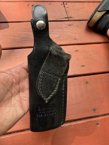 Vintage Bianchi 19 Right Hand Black Leather Holster For Colt 45 Auto Commander - Picture 3 of 5