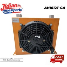 New AH1012T-CA DC12V Industrial Hydraulic Oil Cooler 100L/min Flow Fan Radiator