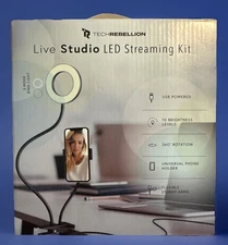Tech Rebellion Live Studio LED Streaming Kit, 3 Model Ring Light New & Boxed!