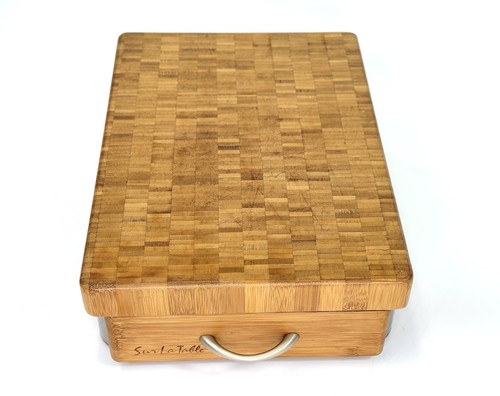 Selten - SUR LA TABLE Bambusblock Schneidebrett mit Messer Aufbewahrungsschublade - Bild 2 von 14