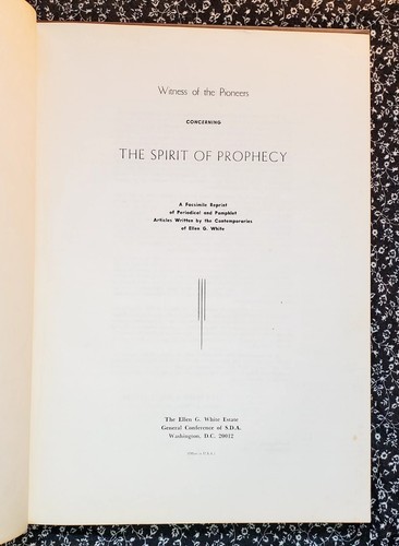 Witness of the Pioneers Concerning the Spirit of Prophecy Ellen G White 1961 SDA - Picture 6 of 24
