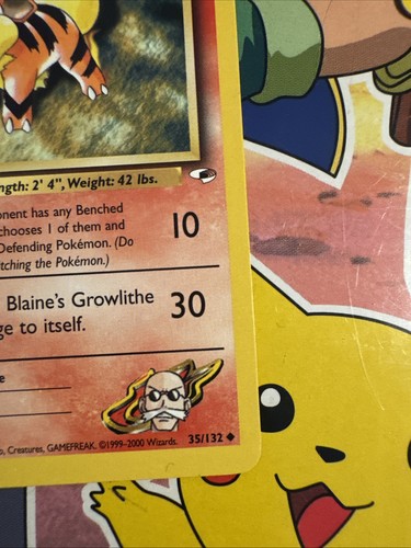 Blaine's Arcanine, growithe 1st Edition Gym Challenge Holo Pokemon TCG WOTC - Picture 11 of 16