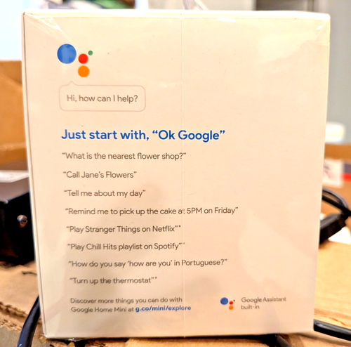 NEW SEALED Google Home Mini Smart Speaker w/ Google Assistant  Ships In 1 Day! - Picture 4 of 4