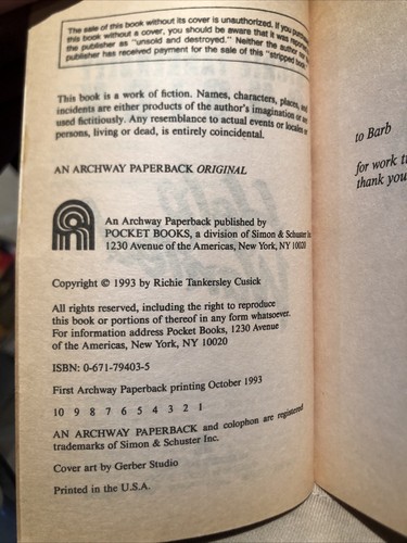 Help Wanted by Richie Tankersley Cusick (1993) Archway Paperback Horror CULT HTF - Picture 4 of 4