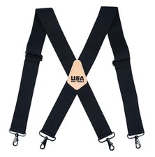 USA PRO TOOL WORK SUSPENDER BLAK CRSST13 DURABLE SNAP HOOKS 2" WEBBING  ELASTIC
