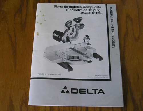 Instruction Manual Delta Sidekick Compound 10 Inch Miter Saw 36-235 - - Picture 4 of 4