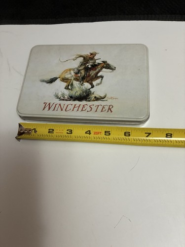 COWBOY WESTERN HORSE WINCHESTER  TIN BOX *EMPTY* - Picture 4 of 4