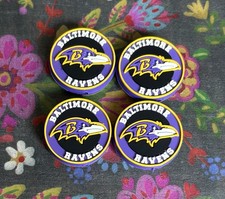 4 Pce BALTIMORE Football Team Silicone Focal Beads DIY Jewelry Beadable Pens