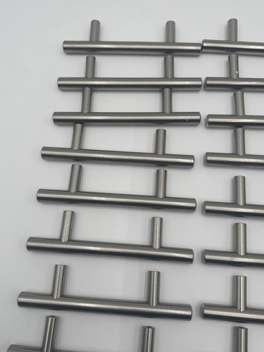 Stainless Steel Drawer Pulls Handles Lot Of 44 With Some Screws 3.5 Inches - Picture 5 of 10