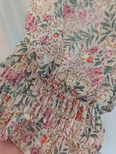 altar'd state Short Tiered dress med Ivory Multi Peasant Bohemian Fairy Whimsy  - Picture 7 of 19