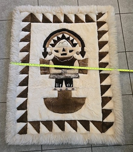 Peru Alpaca Wool Figural Rug Wall Hanging Soft Supple Leather Tapestry - Picture 9 of 16
