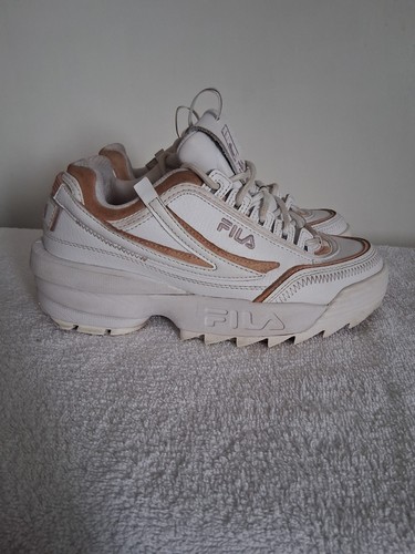 Fila Disruptor II Trainers, White & Gold, Size UK5 - Picture 4 of 7