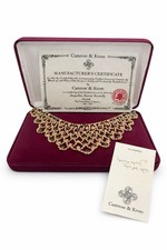 VTG Camrose & Kross JBK Jacqueline Kennedy Emerald Crystal Bib Necklace W/Box/CO