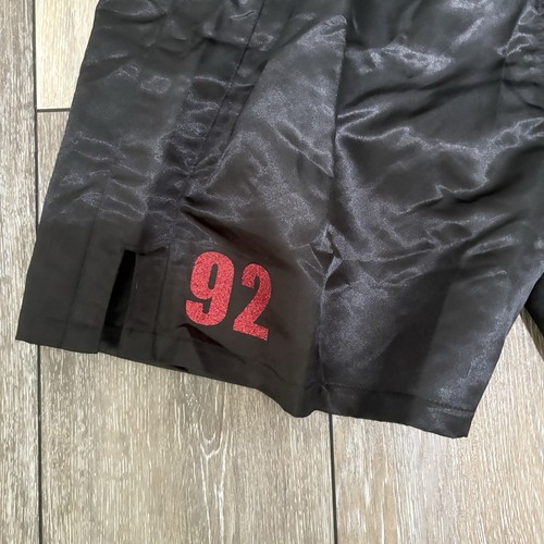 Title Boxing Shorts Size S Black White Red Satin Fight Trunks Boxing Club - Picture 4 of 5