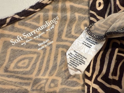 Soft Surroundings Maxi Dress Medium Tulum Tribal Print Soft Stretch Travel - Picture 4 of 6