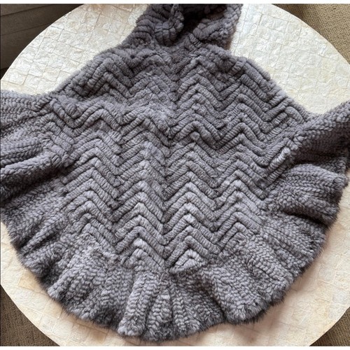 Overland Belle Fare Mink Fur Poncho hooded genuine danish zip up cape jacket - Picture 14 of 17