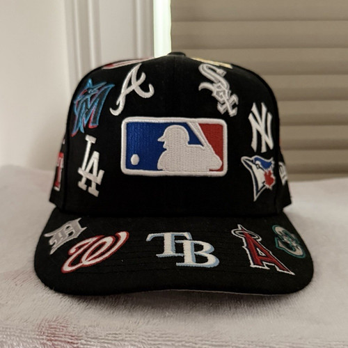 New Era 59FIFTY MLB Multi-Team Logo Fitted Cap Hat Black/Gray Size 7