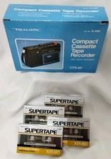 Realistic Compact Cassette Recorder CR-85 4 Realistic Supertape XR-90 Cassettes