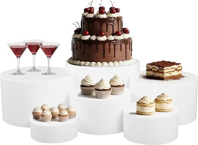 6Pack White Buffet Risers and Stands （5.1   5.9   7   8.2   9   9.8  ）Acrylic
