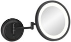 Meders Matte Black LED Lighted Round Makeup Wall Mirror