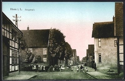 Postcard Horn i. L., Children in Burgstraße 