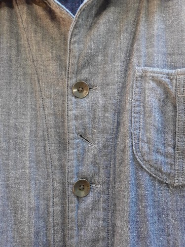RAG & BONE NY Utility Jacket 38 Chore Coat Grey Cotton Twill Made USA S/M Button - Picture 7 of 19