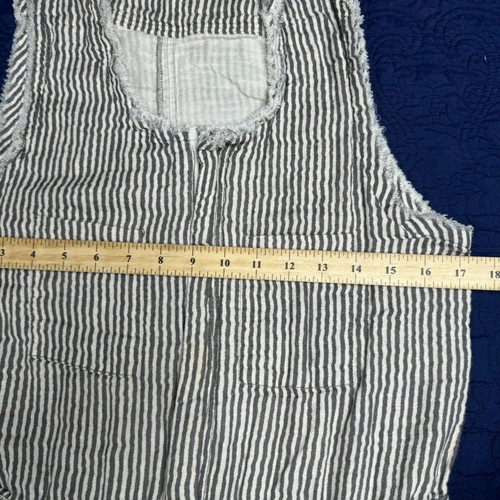Free People FP One Romper Striped Sleeveless Frayed Edges Pockets Casual Stained - Picture 4 of 8