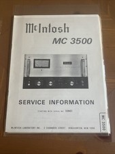 McIntosh Original MC 3500 Service Information