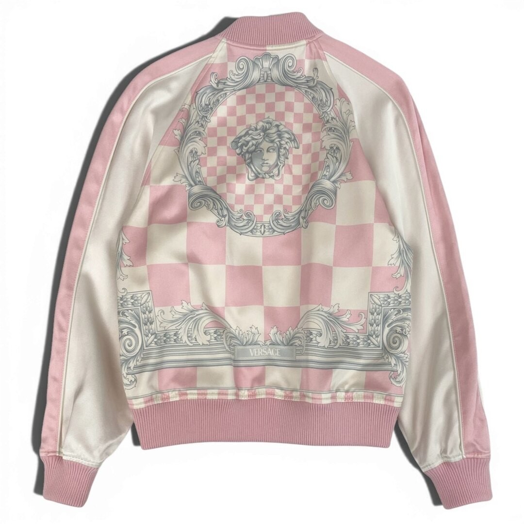 65b10 Vault Versace Bomber Jacket Barocco Print Blouson Size 38 Pink Used AYAN-0 thumbnail 3