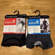 Cuddl Duds Boys Performance Baselayers Thermal 2 Sets Black Gray Size L 12/14
