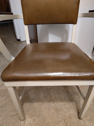 Poltrona Vintage Royal Metal Manufacturing Co. Acciaio Marrone "Pelle" Sedile/Schienale - Foto 4 di 24