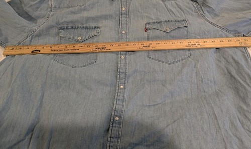Camicia vintage Levi’s Pearl Snap Denim western manica lunga bottoni taglia 4xl - Foto 3 di 11