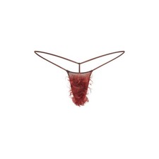 Skims    SIZE 2X    COCOA GINGER CURLY   FAUX HAIR MICRO STRING THONG NEW