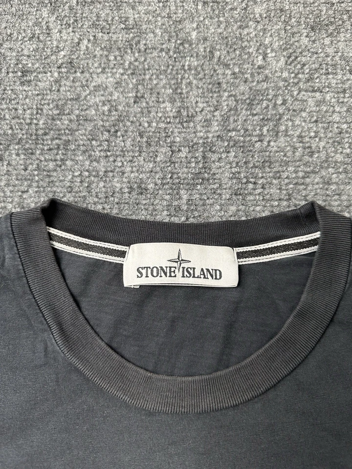 Camiseta Para Hombre Stone Island Brújula Negra Gráfica Algodón Camiseta, Talla L Foto 4 de 4