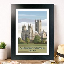 Canterbury Cathedral, England Travel Poster Giclee Art Print