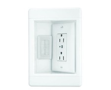 Legrand Pass & Seymour Media Box Kit with Outlet and Low Voltage Inserts, White