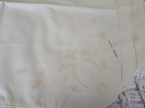 Cloth Napkins With Embroidery Pattern 11.5 X 17 Inches Set Of 3 Vintage 1984 - Picture 7 of 10
