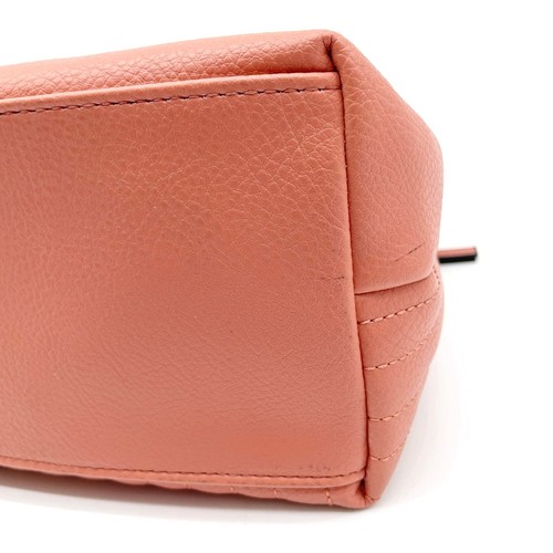 Nicole Miller Quilted Satchel Handbag Coral Pink Top Handle Crossbody Strap - Picture 6 of 12