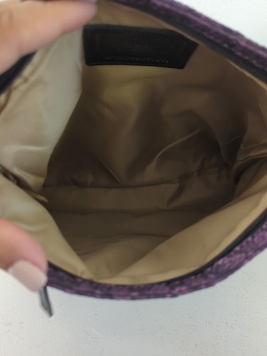 Coach Snake Print Slim Crossbody Bag Purple Black Nylon With Matching Scarf M35 - Picture 12 of 12