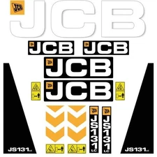 JCB JS131 LC Decals - Aftermarket Kit 3M & Orafol Vinyl 7 Yr Laminate