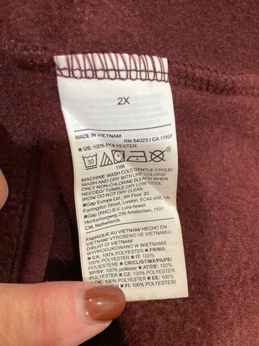 Old Navy Active SWoman's Size 2X Burgundy Full Zip Jacket in Performance Fleece - Picture 7 of 7