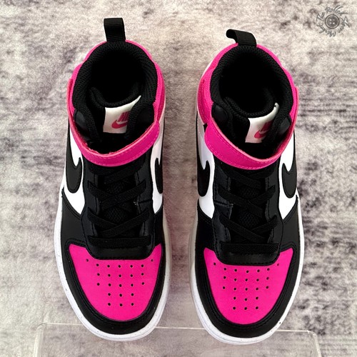 New - Nike Court Borough Mid 2 PSV Fierce Pink/Black Youth Size 12C - HV0935-100 - Picture 7 of 14