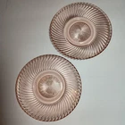 VTG Pink Depression Federal Glass Diana Pattern Bread Dessert Plates - Set of 2