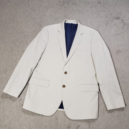 J. Crew Mens Thompson Blazer Beige 42R Cotton 2 Btn Jacket Sport Coat Preppy - Picture 2 of 13