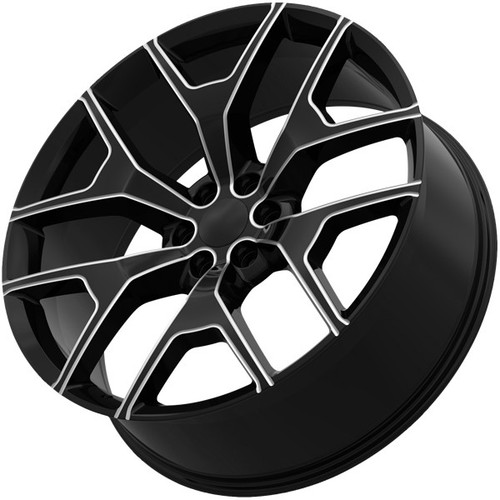 Eclipse Replicas 288 28x10 6x5.5" +25mm Black/Milled Wheel Rim 28" Inch - Picture 2 of 9