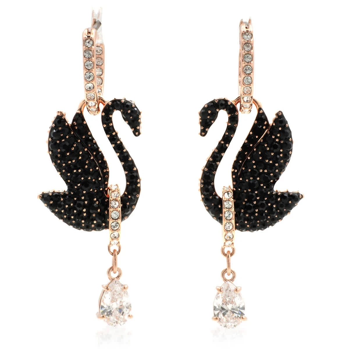 Swarovski Black Swan In Fashion Earrings for sale - eBay